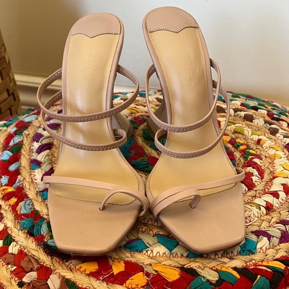 Elegant Nude Strappy Heels - Picture 1 of 7